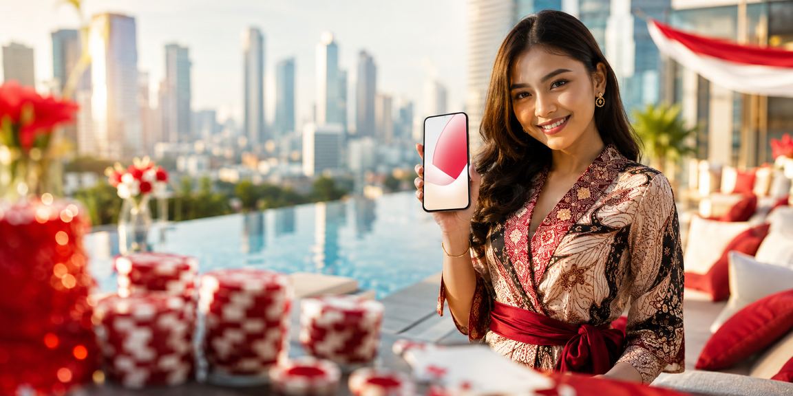 Suasana festival kasino dan aplikasi game online di layar ponsel