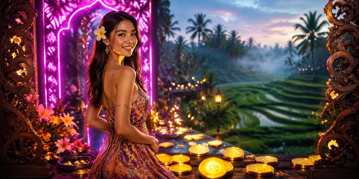 Papan neon bonus pendaftaran berwarna cerah di kawasan hiburan Vietnam
